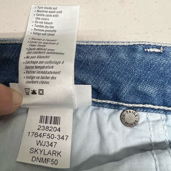 Paige Verdugo Ankle Jeans Mid Rise Skinny Sz 32 x 28 Skylark Blue - Picture 9 of 9